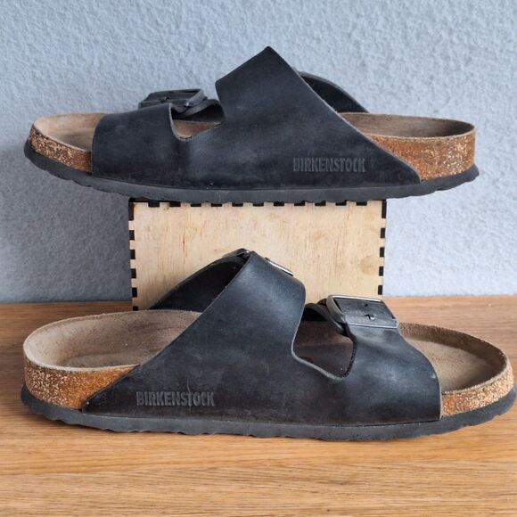 Birkenstock Arizona Oiled Leather Sandal Black Women EU 39 US 8 Narrow - Picture 6 of 12